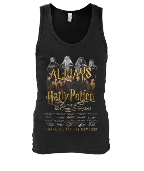 Always Harry Potter 22nd Anniversary 2001 – 2023 Return To Hogwarts Thank You For The Memories T-Shirt