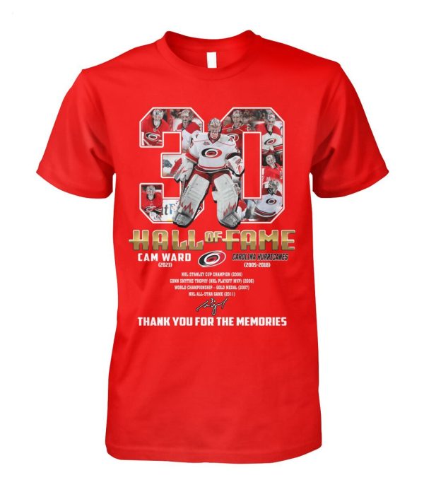 Cam Ward Hall Of Fame 2023 Carolina Hurricanes 2005 – 2018 Thank You For The Memories T-Shirt