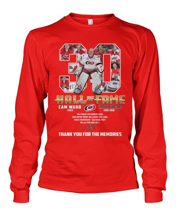 Cam Ward Hall Of Fame 2023 Carolina Hurricanes 2005 – 2018 Thank You For The Memories T-Shirt