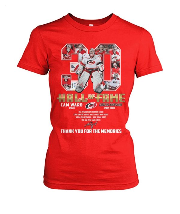 Cam Ward Hall Of Fame 2023 Carolina Hurricanes 2005 – 2018 Thank You For The Memories T-Shirt