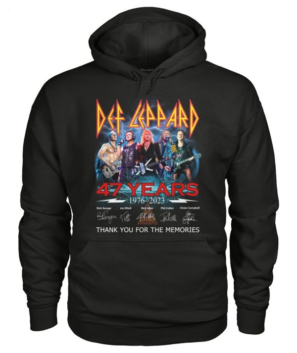 Def Leppard 47 Years Of 1976 – 2023 Thank You For The Memories T-Shirt