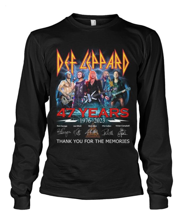 Def Leppard 47 Years Of 1976 – 2023 Thank You For The Memories T-Shirt