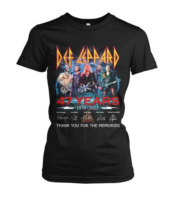 Def Leppard 47 Years Of 1976 – 2023 Thank You For The Memories T-Shirt