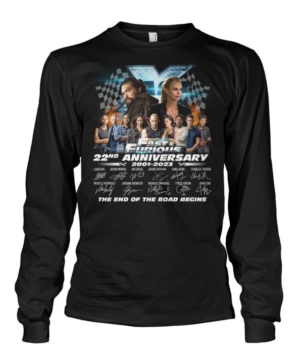 Fast & Furious 22nd Anniversary 2001 – 2023 The End Of The Road Begins T-Shirt