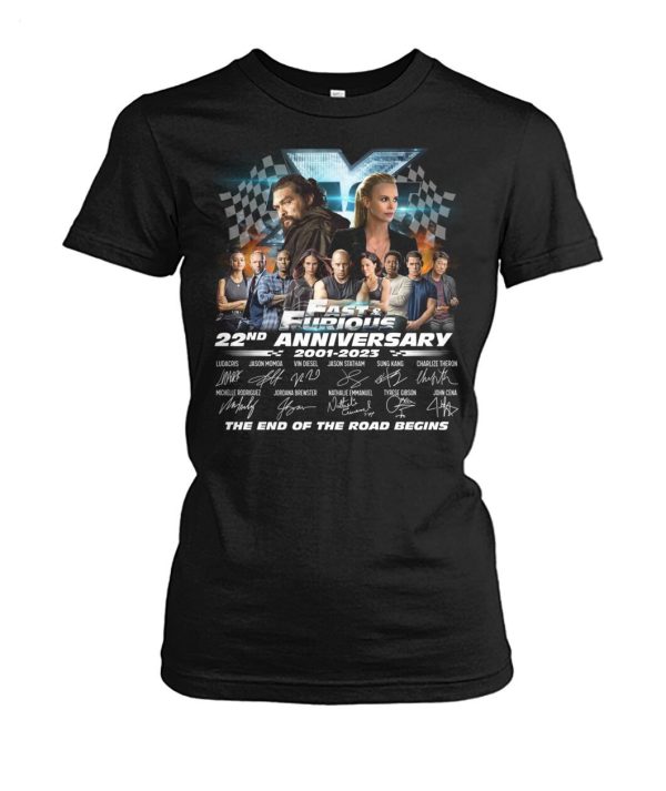 Fast & Furious 22nd Anniversary 2001 – 2023 The End Of The Road Begins T-Shirt