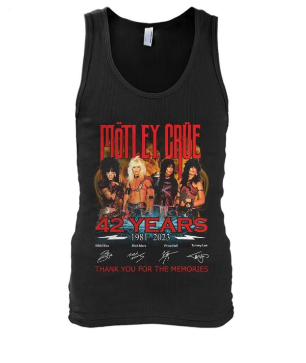 Motley Crue 42 Years Of 1981 – 2023 Thank You For The Memories T-Shirt