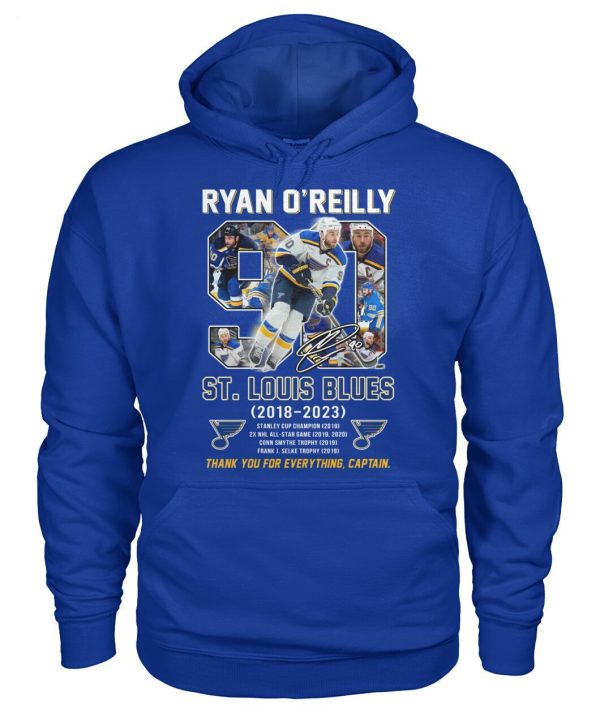 Ryan O’Reilly St. Louis Blues 2018 – 2023 Thank You For Everything, Captain T-Shirt