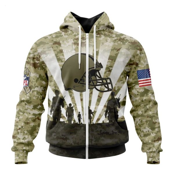 Personalized NFL Cleveland Browns Salute To Service Honor Veterans And Their Families Hoodie