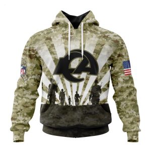Personalized NFL Los Angeles Rams Salute To Service Honor Veterans And Their Families Hoodie