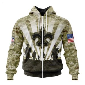 Personalized NFL New Orleans Saints Salute To Service Honor Veterans And Their Families Hoodie