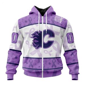 Personalized NHL Calgary Flames Special Lavender – Fight Cancer T-Shirt