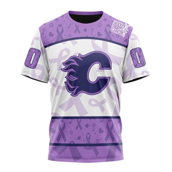 Personalized NHL Calgary Flames Special Lavender – Fight Cancer T-Shirt