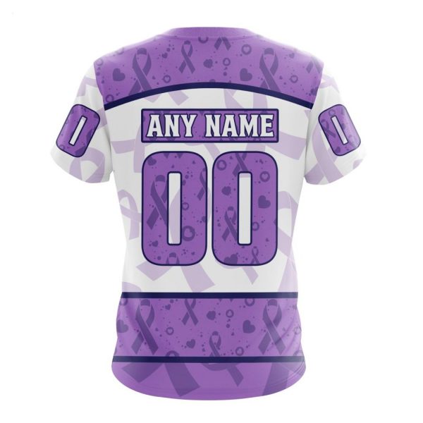 Personalized NHL Calgary Flames Special Lavender – Fight Cancer T-Shirt