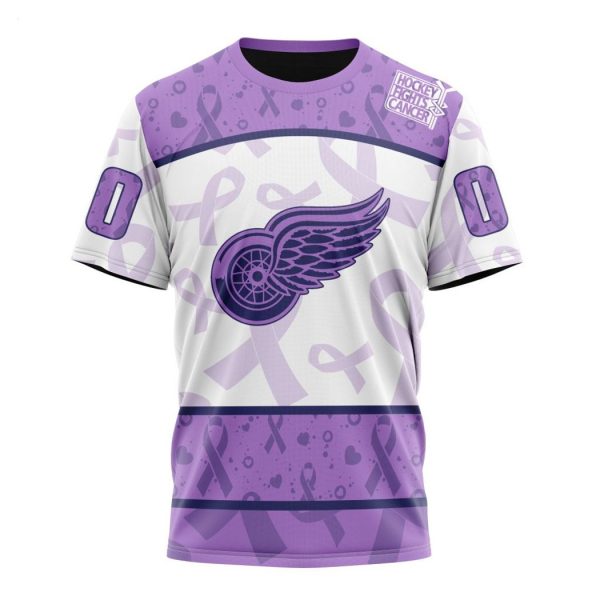 Personalized NHL Detroit Red Wings Special Lavender – Fight Cancer T-Shirt