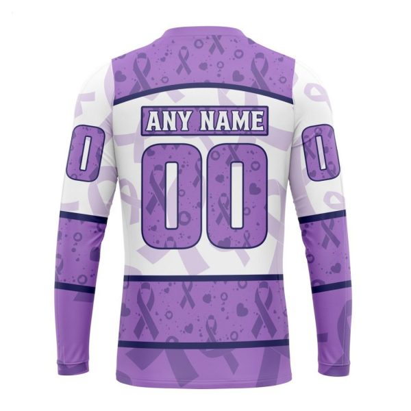 Personalized NHL Edmonton Oilers Special Lavender – Fight Cancer T-Shirt