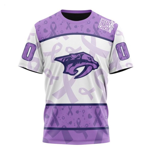 Personalized NHL Nashville Predators Special Lavender – Fight Cancer T-Shirt