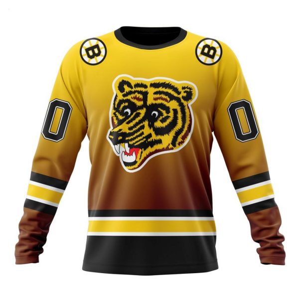 Personalized NHL Boston Bruins Special Retro Gradient Design Hoodie