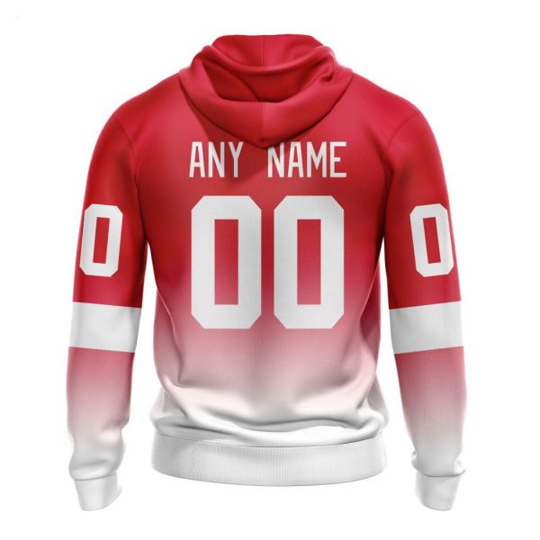 Personalized NHL Detroit Red Wings Special Retro Gradient Design Hoodie