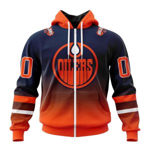 Personalized NHL Edmonton Oilers Special Retro Gradient Design Hoodie