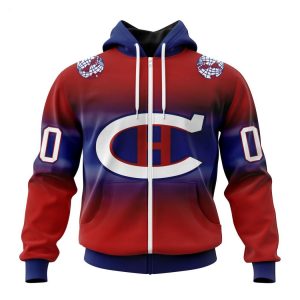 Personalized NHL Montreal Canadiens Special Retro Gradient Design Hoodie