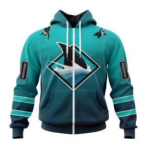 Personalized NHL San Jose Sharks Special Retro Gradient Design Hoodie