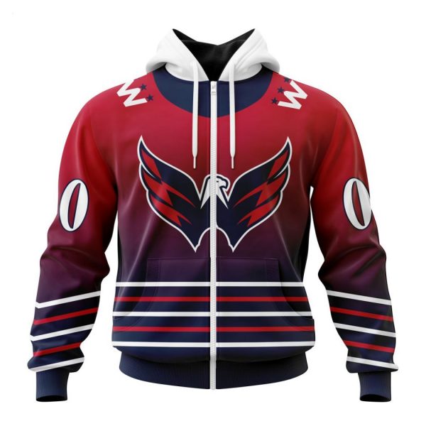 Personalized NHL Washington Capitals Special Retro Gradient Design Hoodie