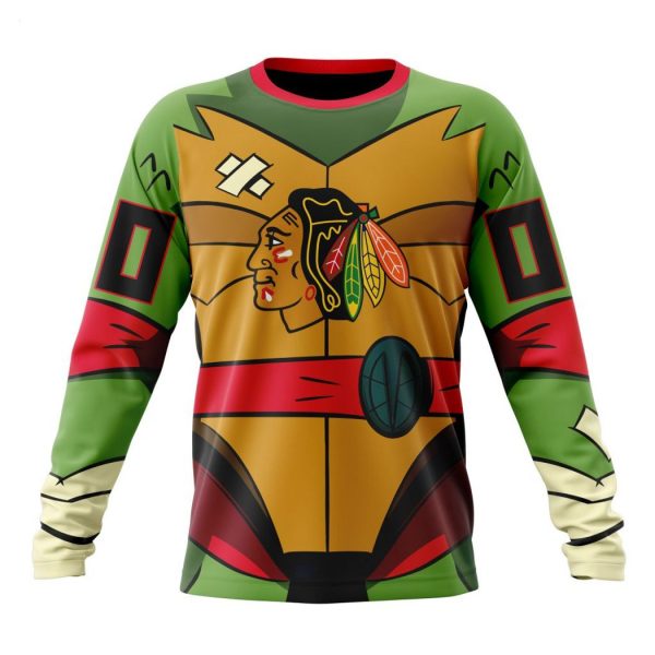 Personalized NHL Chicago Blackhawks Special Teenage Mutant Ninja Turtles Design Hoodie