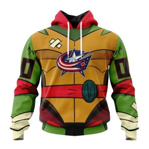 Personalized NHL Columbus Blue Jackets Special Teenage Mutant Ninja Turtles Design Hoodie