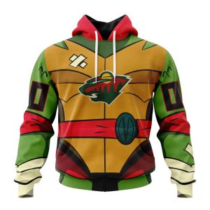 Personalized NHL Minnesota Wild Special Teenage Mutant Ninja Turtles Design Hoodie
