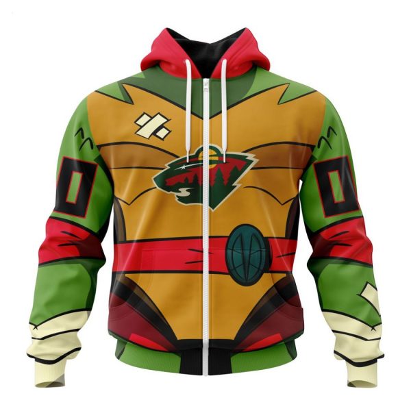 Personalized NHL Minnesota Wild Special Teenage Mutant Ninja Turtles Design Hoodie