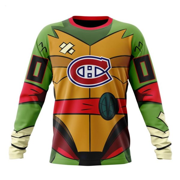 Personalized NHL Montreal Canadiens Special Teenage Mutant Ninja Turtles Design Hoodie