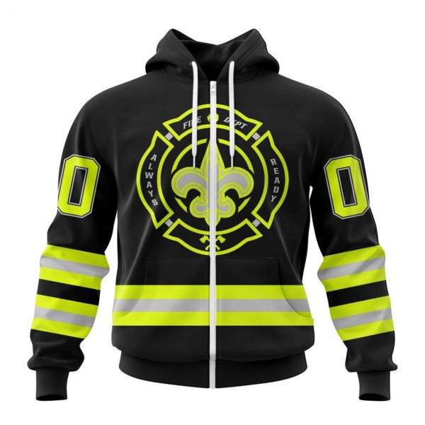 Personalized NFL New Orleans Saints Special FireFighter Uniform Design Hoodie