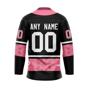 NHL Carolina Hurricanes Specialized Hockey Jersey In Classic Style With Paisley! Pink Breast Cancer