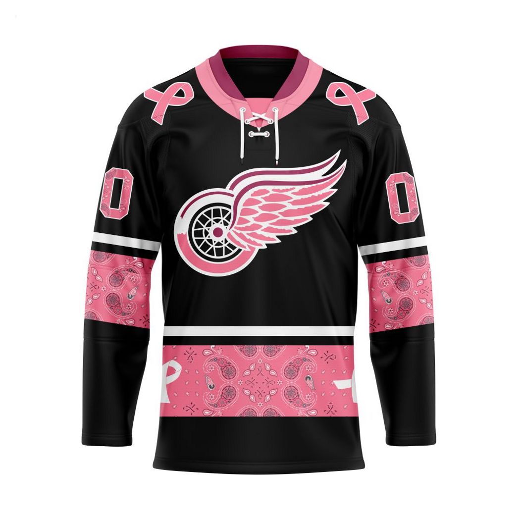 Personalized NHL Detroit Red Wings Breast Cancer Awareness Paisley Hockey  Jersey - LIMITED EDITION