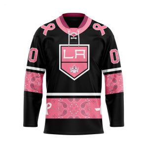 NHL Los Angeles Kings Specialized Hockey Jersey In Classic Style With Paisley! Pink Breast Cancer