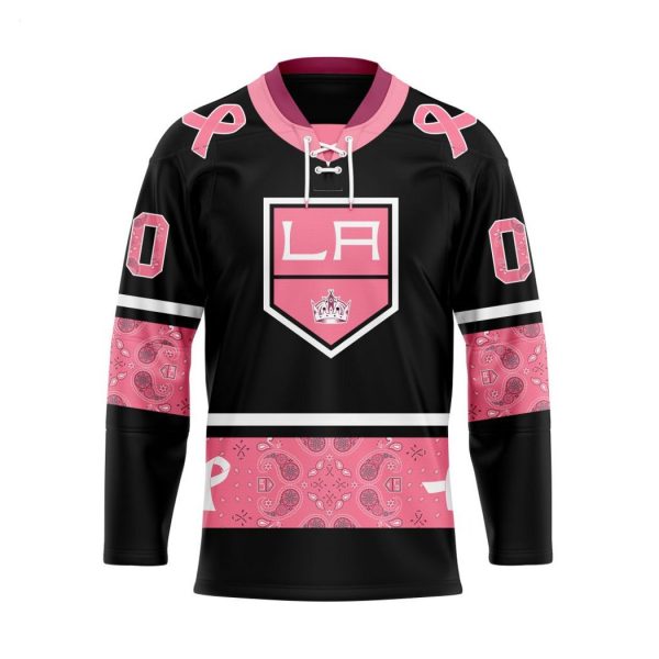 NHL Los Angeles Kings Specialized Hockey Jersey In Classic Style With Paisley! Pink Breast Cancer