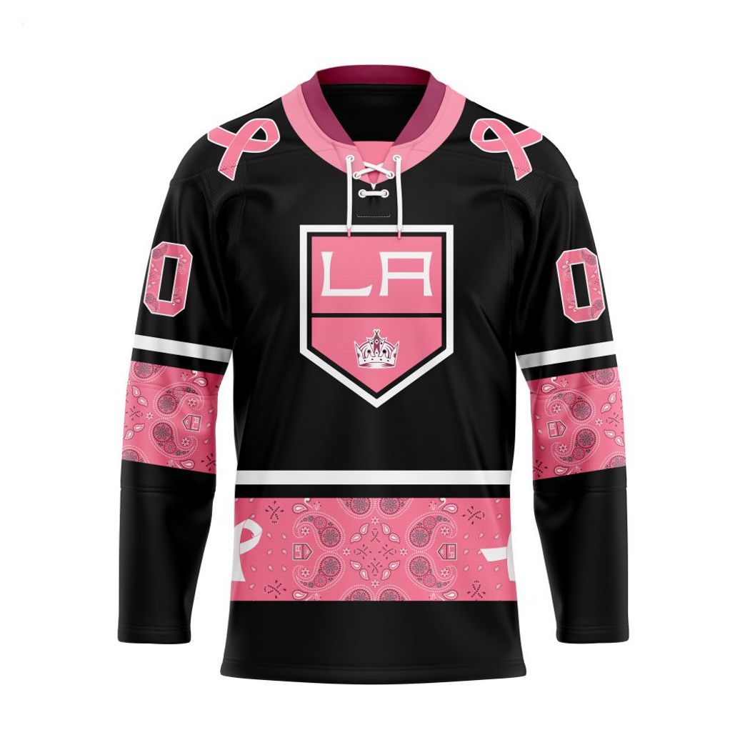 NHL Los Angeles Kings Specialized Hockey Jersey In Classic Style With  Paisley! Pink Breast Cancer - Torunstyle