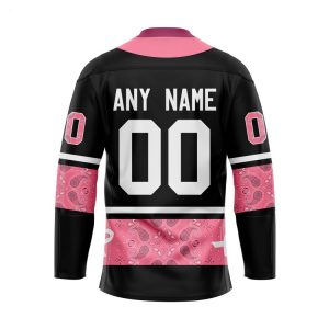 NHL New Jersey Devils Specialized Hockey Jersey In Classic Style With Paisley! Pink Breast Cancer