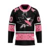 NHL Seattle Kraken Specialized Hockey Jersey In Classic Style With Paisley! Pink Breast Cancer