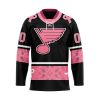 NHL Seattle Kraken Specialized Hockey Jersey In Classic Style With Paisley! Pink Breast Cancer