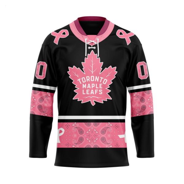 NHL Toronto Maple Leafs Specialized Hockey Jersey In Classic Style With Paisley! Pink Breast Cancer