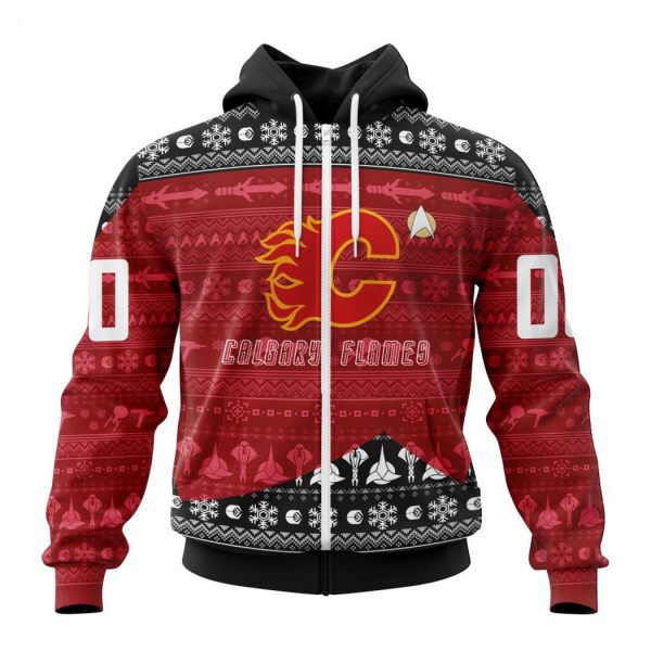 Personalized NHL Calgary Flames Special Star Trek Design Hoodie