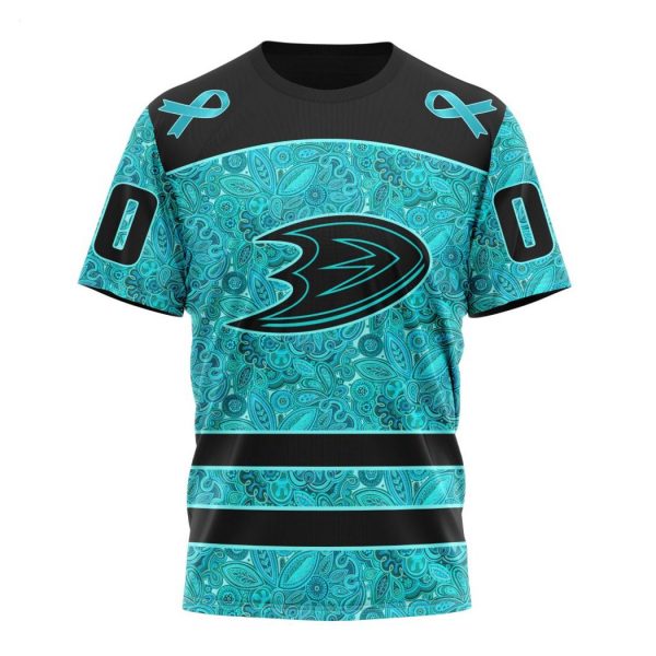 Personalized NHL Anaheim Ducks Special Design Fight Ovarian Cancer Hoodie