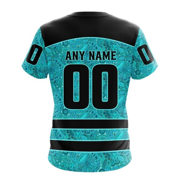 Personalized NHL Anaheim Ducks Special Design Fight Ovarian Cancer Hoodie