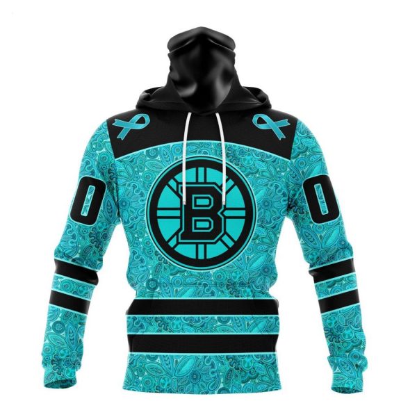Personalized NHL Boston Bruins Special Design Fight Ovarian Cancer Hoodie