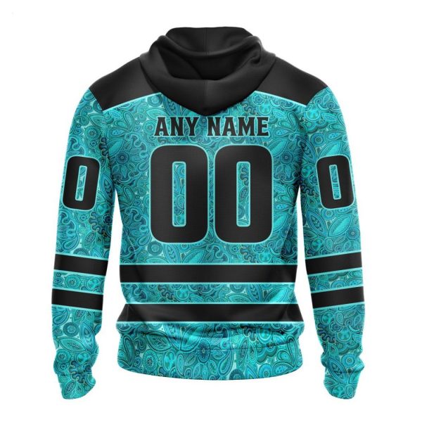 Personalized NHL Calgary Flames Special Design Fight Ovarian Cancer Hoodie