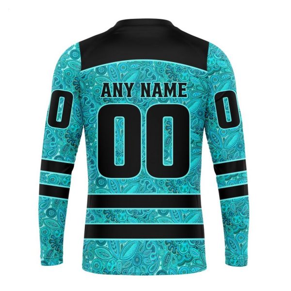 Personalized NHL Calgary Flames Special Design Fight Ovarian Cancer Hoodie