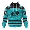 Personalized NHL Calgary Flames Special Design Fight Ovarian Cancer Hoodie