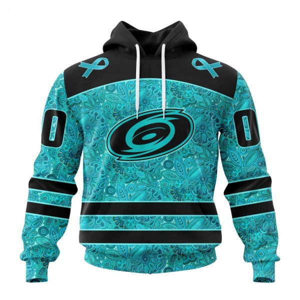 Personalized NHL Carolina Hurricanes Special Design Fight Ovarian Cancer Hoodie