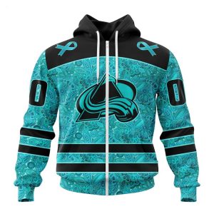 Personalized NHL Colorado Avalanche Special Design Fight Ovarian Cancer Hoodie